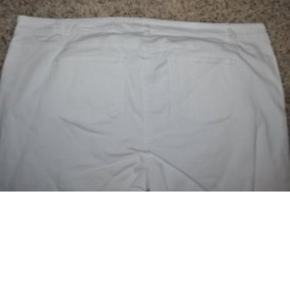 Womens Denim Capris Chaps White 24W Crop Pants Stretch Midrise Plus 5 Pocket - Picture 6 of 6